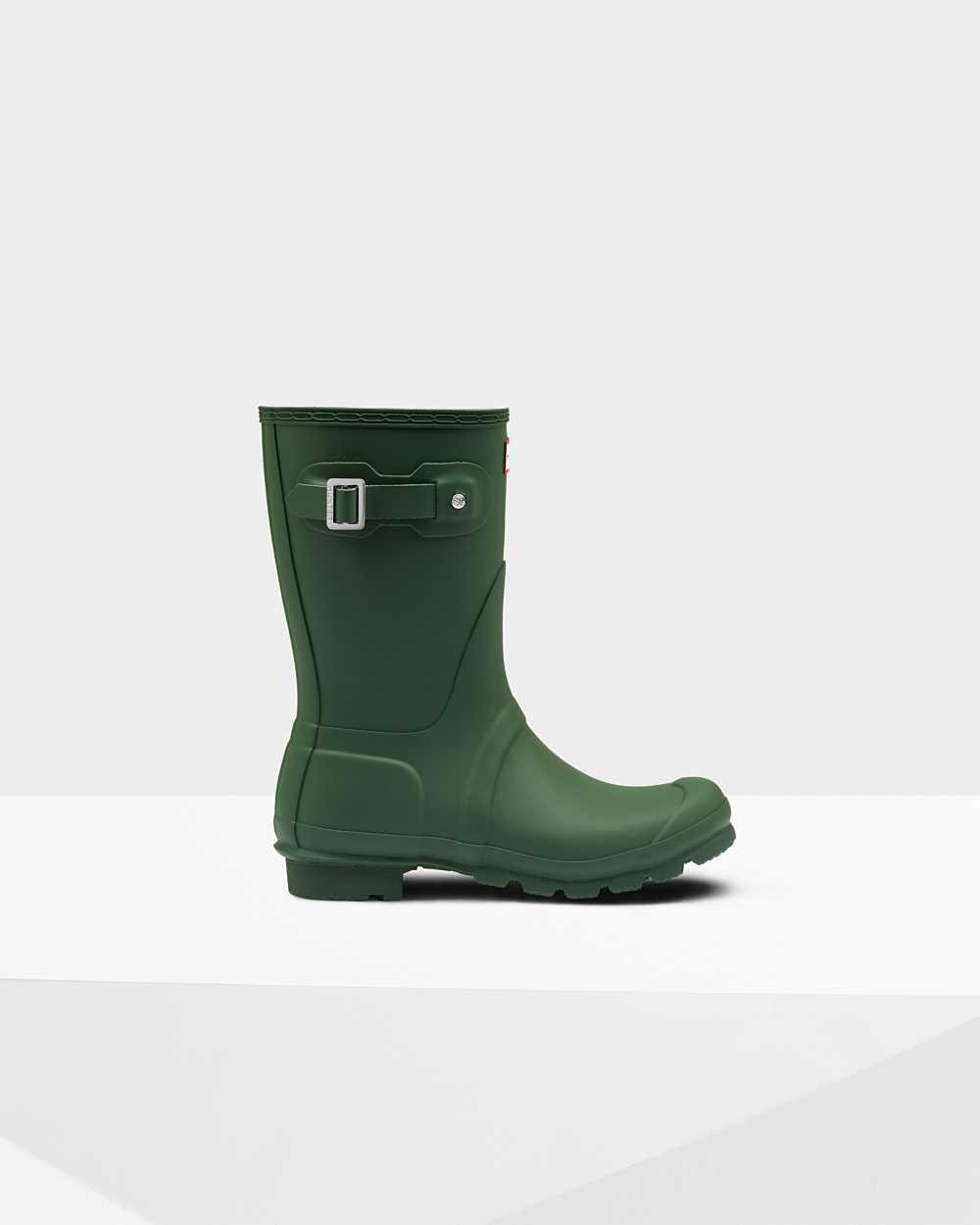 Hunter Original Short Mid-Calf Women's Rain Boots NZ-63697J Green